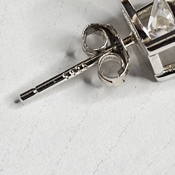 6CT Moissanite Stud Earrings (2x 3CT) Sterling Silver 925, Appraised - Picture 4 of 10